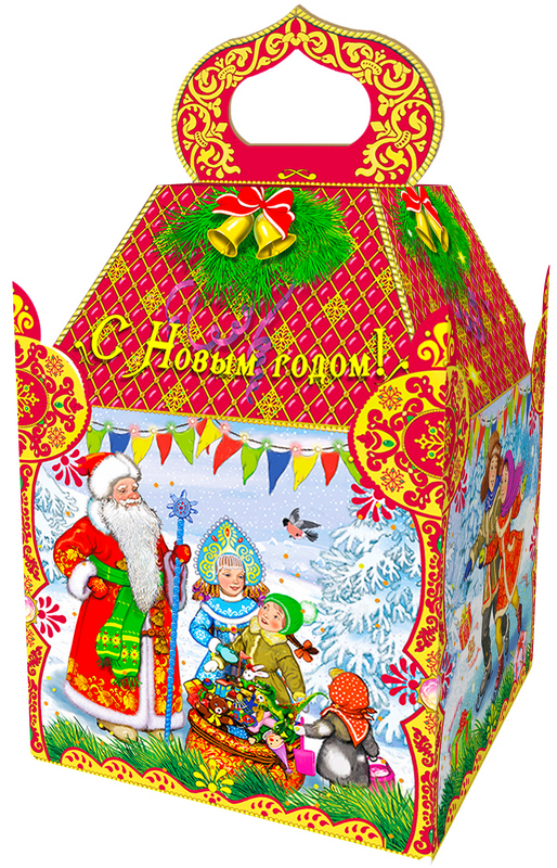 сладкий новогодний подарок  Уличные гулянья С Новым годом! Красный 