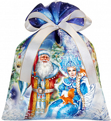 Мешочек из атласа синий